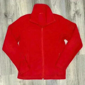 Columbia Sportswear Full Zip Up Pockets Fleece Jacket Coral Long Sleeve Size L